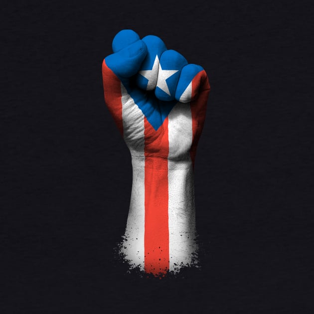 Flag of Puerto Rico on a Raised Clenched Fist by jeffbartels